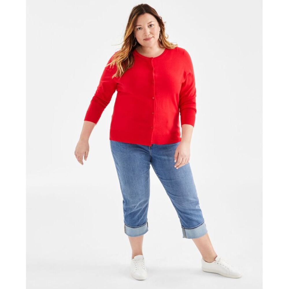 Plus Size Button-Front Cardigan - Picture 3 of 4